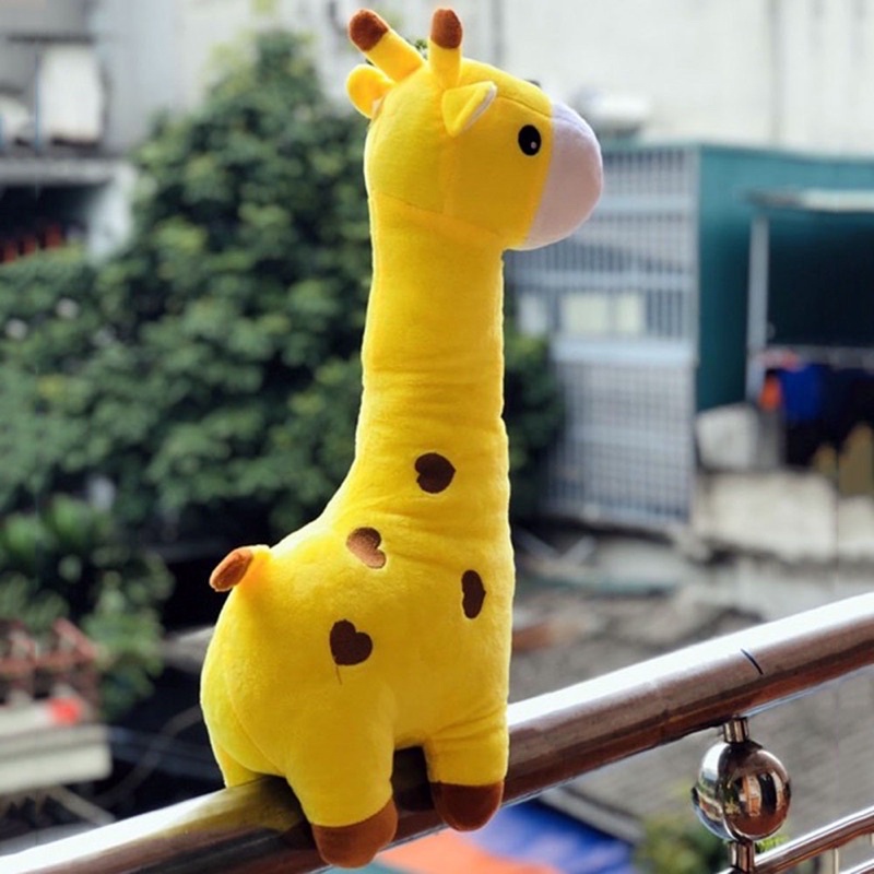 Thú gấu nhồi bông Hươu cao cổ, gối ôm cho bé an toàn siêu mềm mịn dài 50cm