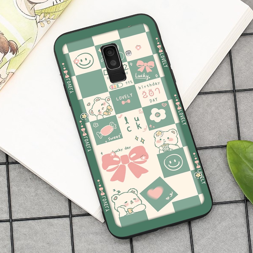 Ốp lưng Samsung Galaxy A6 PLUS / J8 in hình cao cấp mẫu kẻ caro,mikenbe@r siêu hot