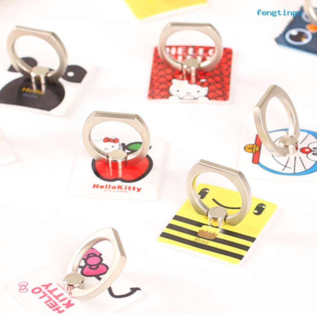 Giá Đỡ Điện Thoại Dạng Nhẫn Bằng Thép Không Gỉ Họa Tiết Hoạt Hình Dễ Thương