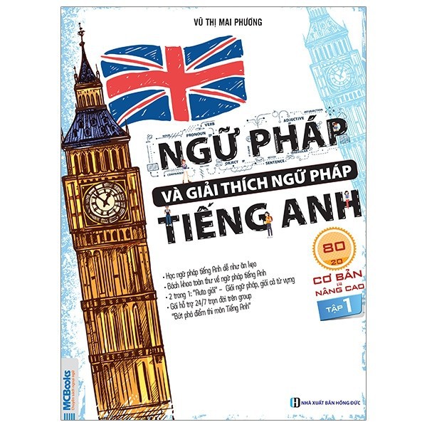 Sách MCBooks - Ngữ Pháp Và Giải Thích Ngữ Pháp Tiếng Anh Cơ Bản Và Nâng Cao 80/20 - Tập 1