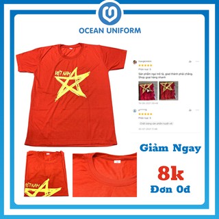 [Sale Sốc]Áo cờ đỏ sao vàng cách điệu Nam nữ S hàng thường Ocean Uniform vải cotton thoáng mát, form dáng đẹp