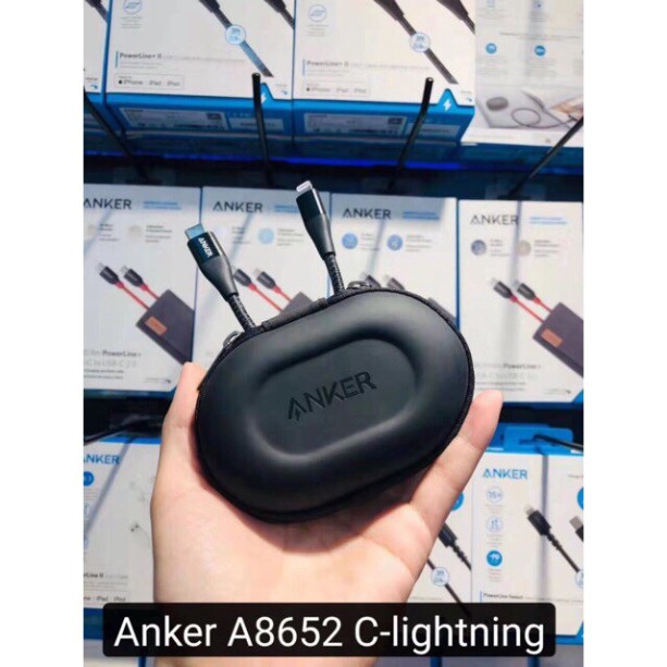 Dây Cáp Sạc nhanh ANKER A8652 Type C to Lightning PowerLine + II PD cho iPhone iPad IP 5 6 7 8 Plus X xs Max 11 12 Pro