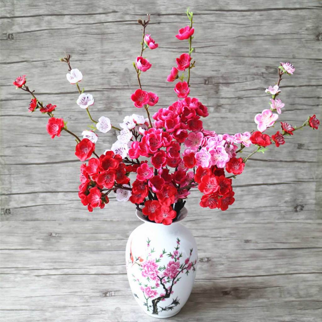 Hoa Anh Đào Giả Bằng Vải Lụa 56cm Dùng Trang Trí Phông Nền Chụp Ảnh