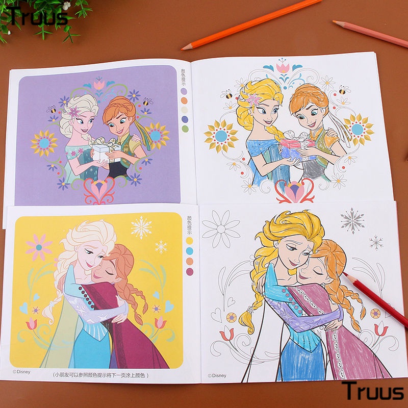 Sách Tô Màu Đơn Giản Hình Công Chúa Elsa Băng Tuyết Cho Học Sinh QRSR