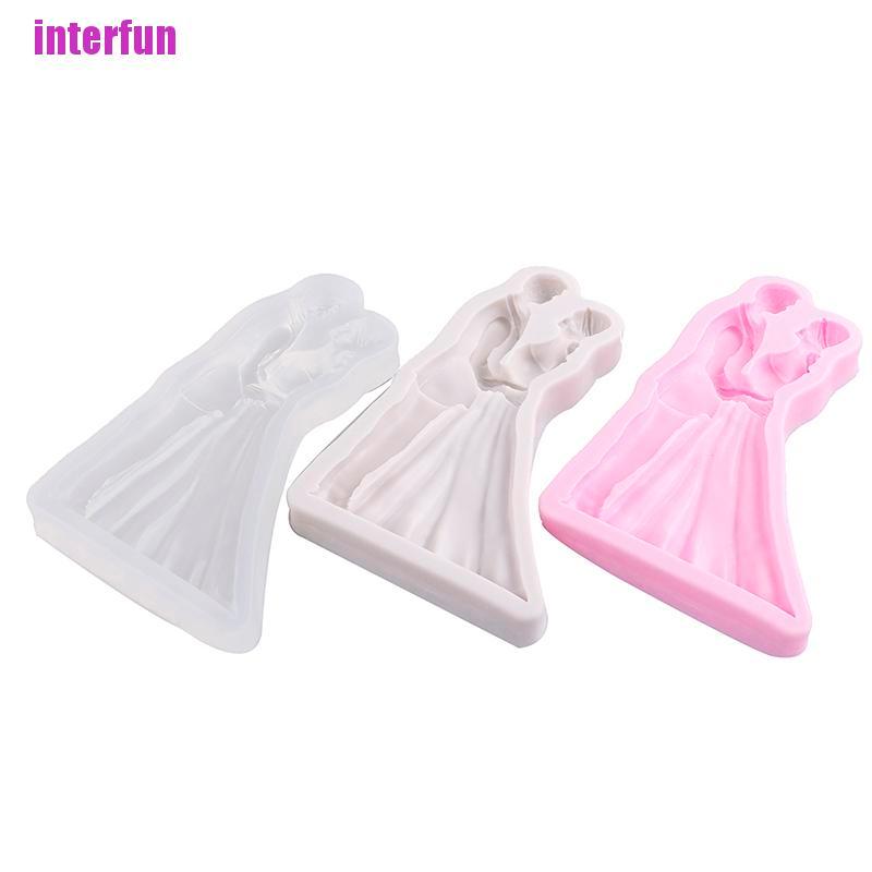 Khuôn làm bánh chất liệu silicone hình cô dâu chú rể ngộ nghĩnh