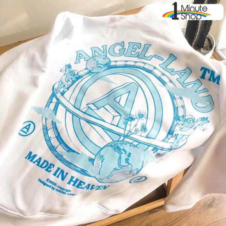 Áo Hoodie Không Xù lông Dành Cho Nam Cho Nữ Có Mũ Chất Nỉ Form rộng in hình Angel Land Đôi Unisex