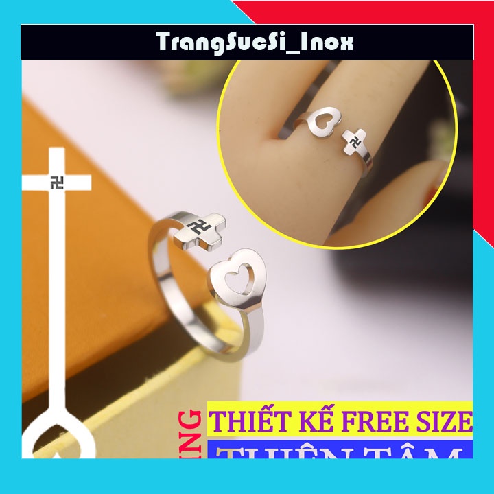 Nhẫn titan thiên tâm đạo sáng đẹp không đen đem lại may mắn cho người đeo
