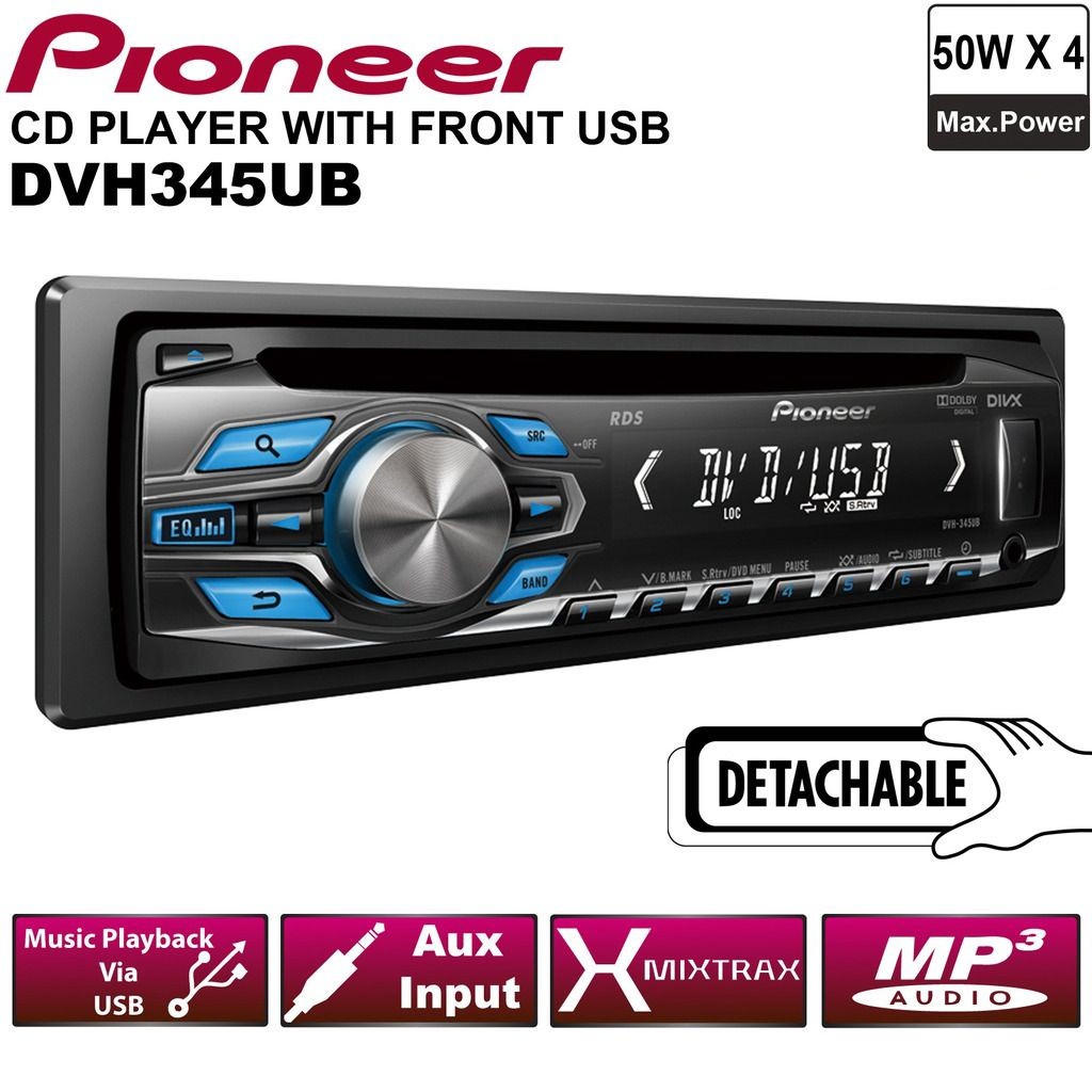 Pioneer DVH-345UB Đầu đọc DVD với Radio FM/MP3/WMA/USB Car Audio Player