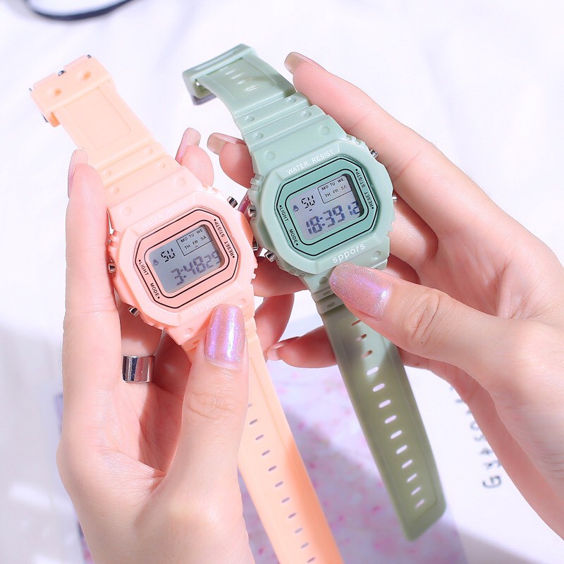 ĐỒNG HỒ NỮ SPORT HỒNG PASTEL THỂ THAO 377D SIÊU HOT
