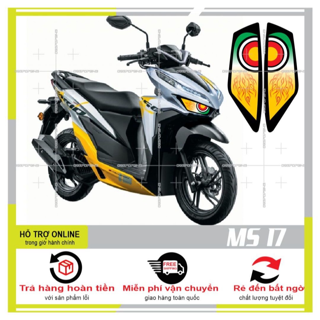 TEM DÁN ĐÈN SƯƠNG MÙ XE VARIO 2020 (DECAL TRONG SUỐT) MS 17 - SHINDECAL2