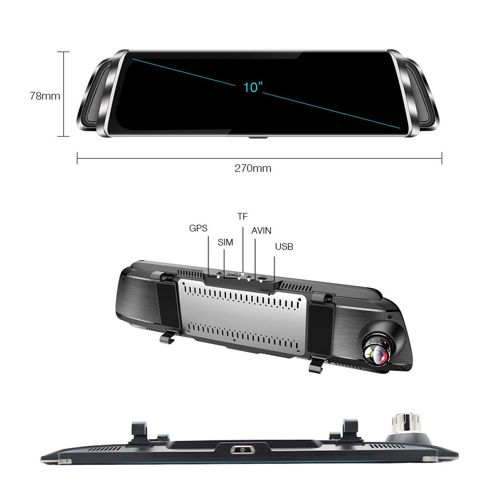 Gương Chiếu Hậu Cảm Ứng 10 "1080P Chất Lượng Cao