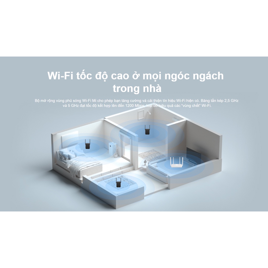 Thiết bị kích sóng wifi Xiaomi Mi WiFi Extender AC1200 - Hàng chính hãng
