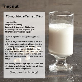 500g HẠT ĐIỀU SỐNG BỂ nut nut (dùng xay sữa, làm bánh, chế biến món ăn)