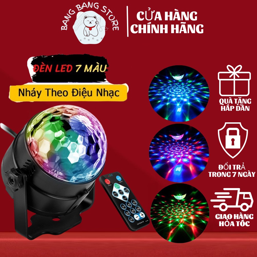 Đèn led xoay trang trí 7 màu cảm ứng theo nhạc vũ trường sân khấu dành cho dân bay bảo hành 12 tháng