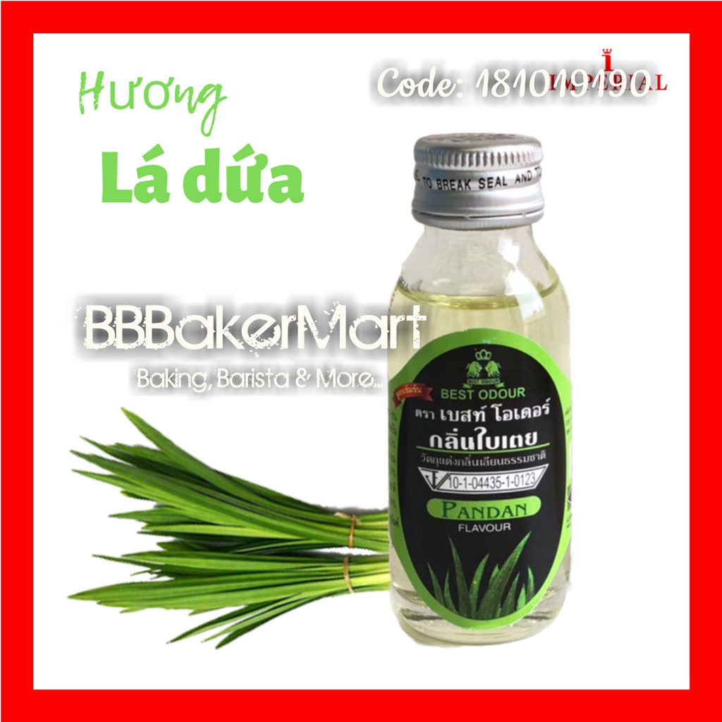 Hương mùi LÁ DỨA PANDAN Best Odour Thái Lan - Chai 30ml