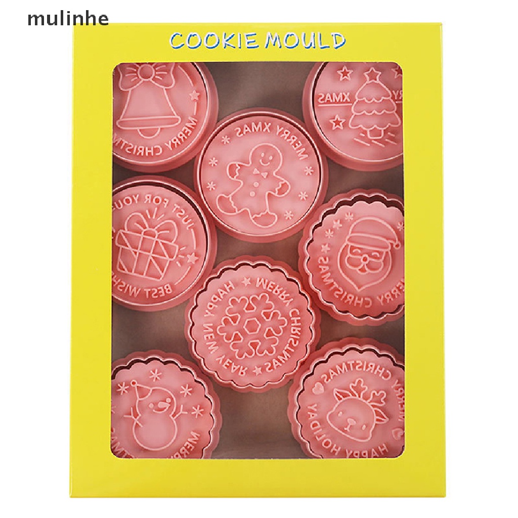 Set 8 Khuôn Nhựa Làm Bánh Quy Chủ Đề Giáng Sinh