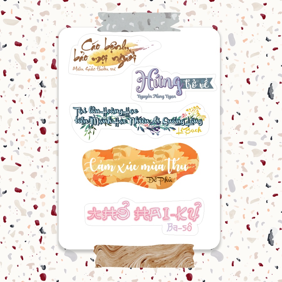 Sticker học sinh tựa bài ngữ văn 10