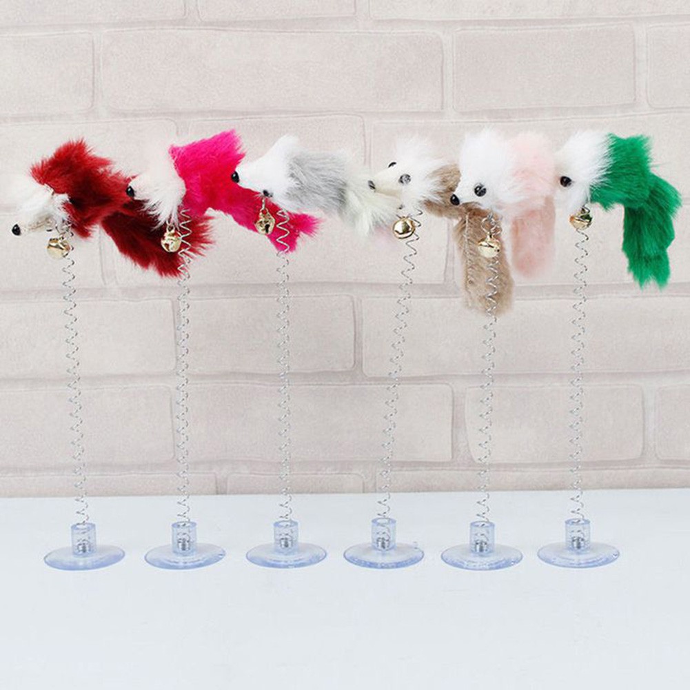 Mô hình chuột đồ chơi gắn lò xo cho mèo cưng