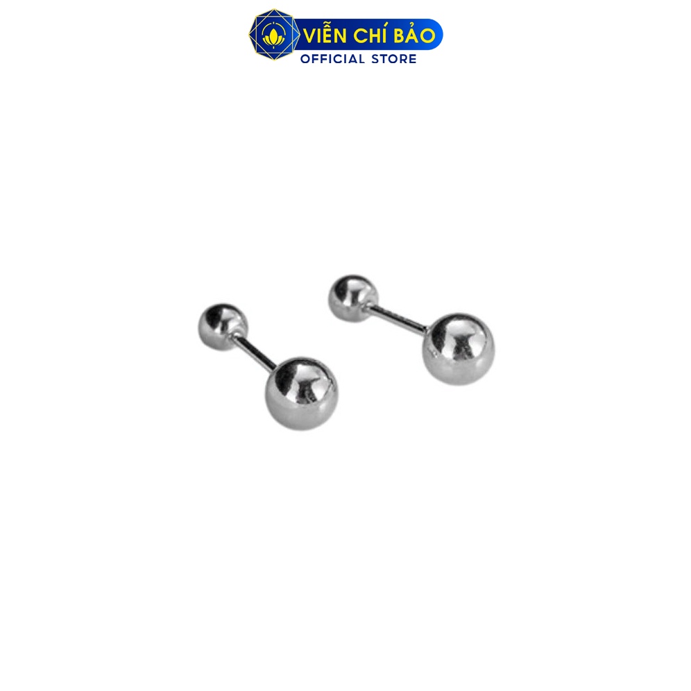 Khuyên tai bạc nữ bi tròn trơn Minidot chất liệu bạc 925 thời trang phụ kiện trang sức nữ Viễn Chí Bảo B400746