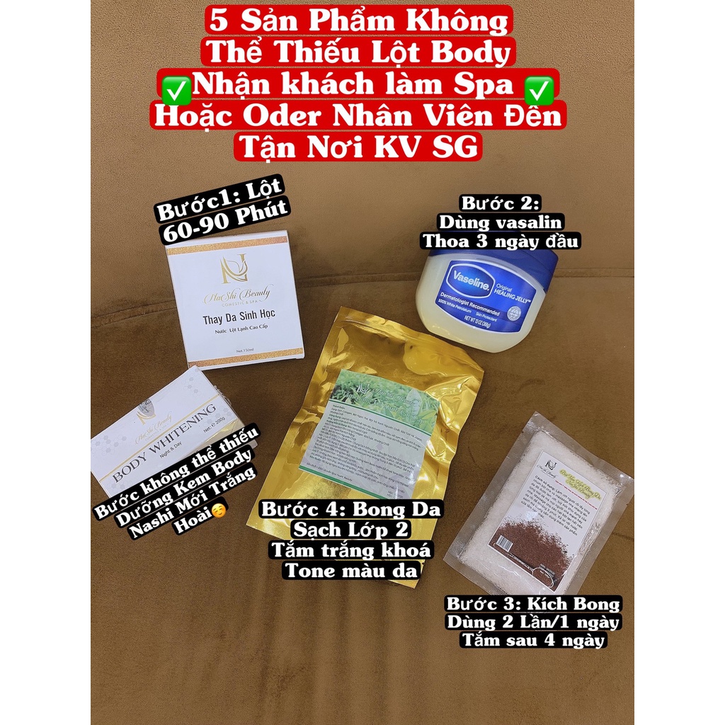 Thay Da Sinh Học-Nước Lột Lạnh Cao Cấp NASHI ❤️ Tặng kèm tắm trắng + kích bong ❤️ ( SET 2 TAY )