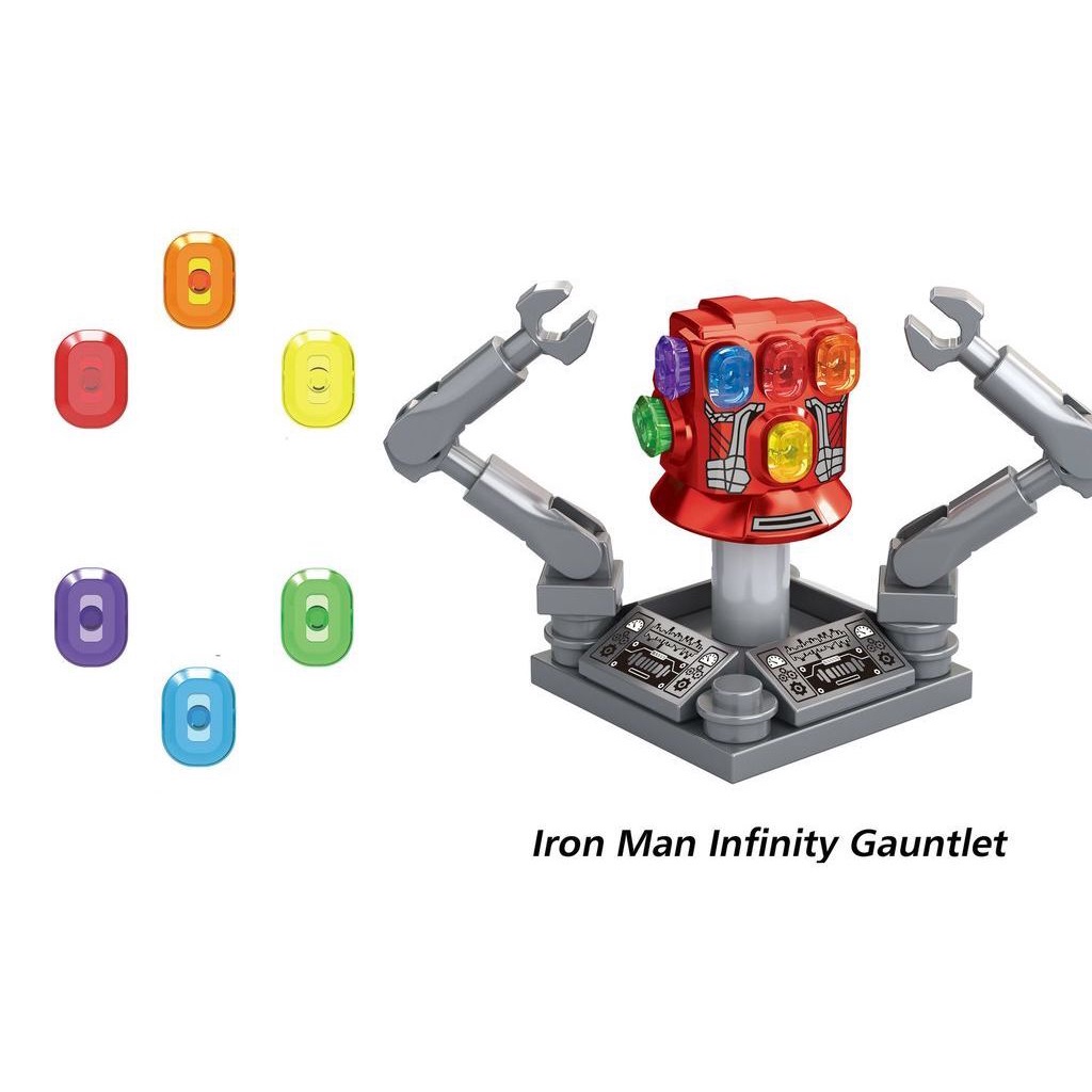 Đồ chơi mô hình nhân vật non lego mini figure - Găng tay vô cực Ironman (X1361), kèm theo 36 viên đá vô cực