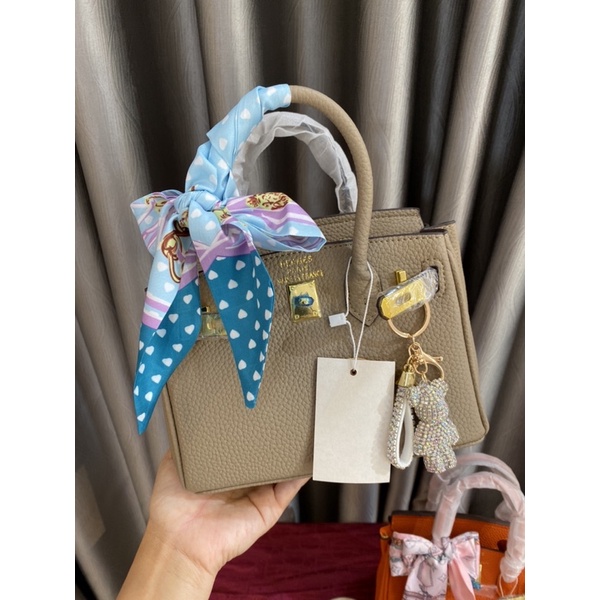 Túi her mét zize 20 cầm tay đeo chéo loại đẹp ( tặng kèm khăn)