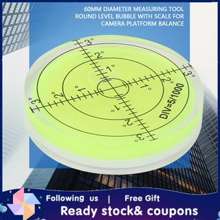 Xiyijia [Xiyijia] Công cụ đo đường kính 60mm Bong bóng tròn có cân để cân bằng nền tảng máy ảnh