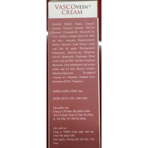 Kem thoa - Viên uống giảm đau, sưng, phù chân, hỗ trợ trong suy giảm tĩnh mạch Vascovein Oribe ( Tuýp 50g - hộp 30 viên)