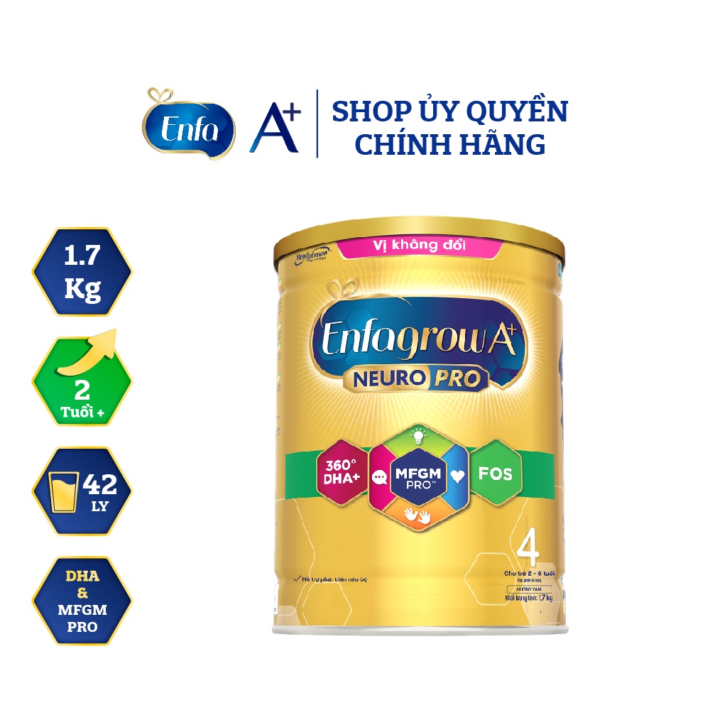 Sữa bột Enfagrow A+ 4 MFGM Pro 1,7kg (2 - 6 tuổi)