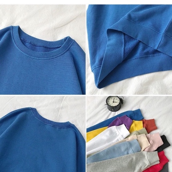 FREESHIP Áo sweater, áo nỉ trơn 5 màu forrm rộng unisex phong cách Ulzzang | WebRaoVat - webraovat.net.vn