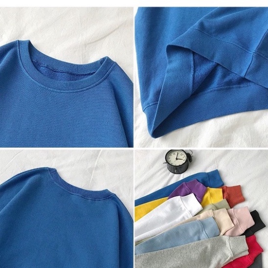 FREESHIP Áo sweater, áo nỉ trơn 5 màu forrm rộng unisex phong cách Ulzzang | BigBuy360 - bigbuy360.vn
