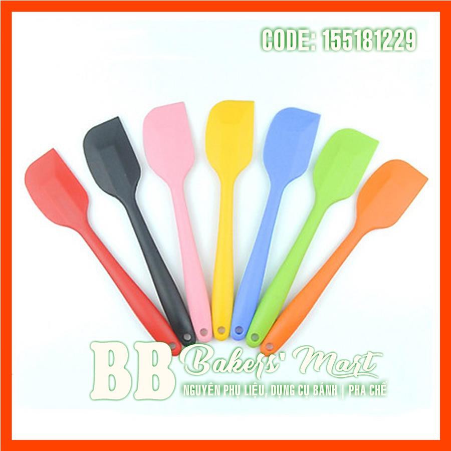 1 MÀU NHỎ 21cm - CÂY PHỚI VÉT Spatula dẹt trộn bột silicone đúc liền 1 MÀU (GIAO MÀU SẮC NGẪU NHIÊN)