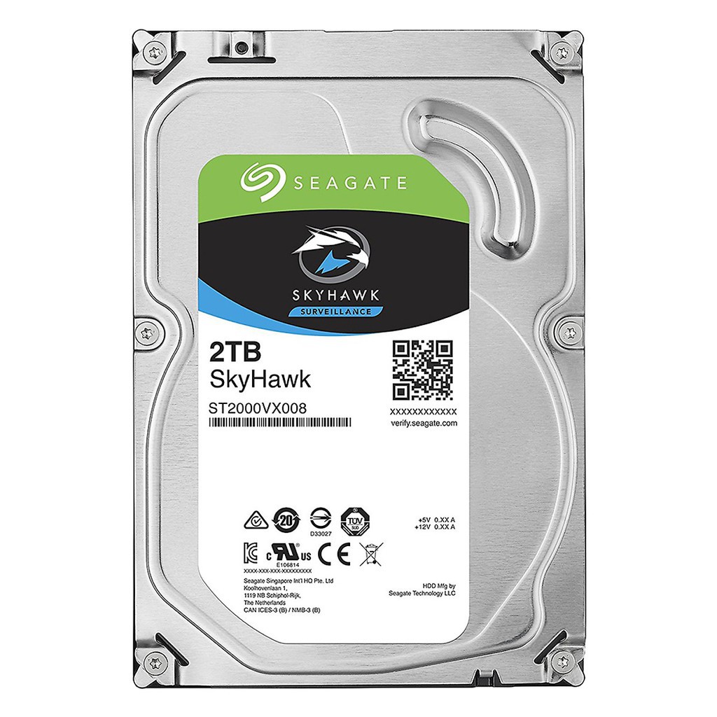 Ổ cứng HDD Seagate SkyHawk 2TB 5900RPM SATA 3.5&quot; ST2000VX008 - Hàng Chính Hãng