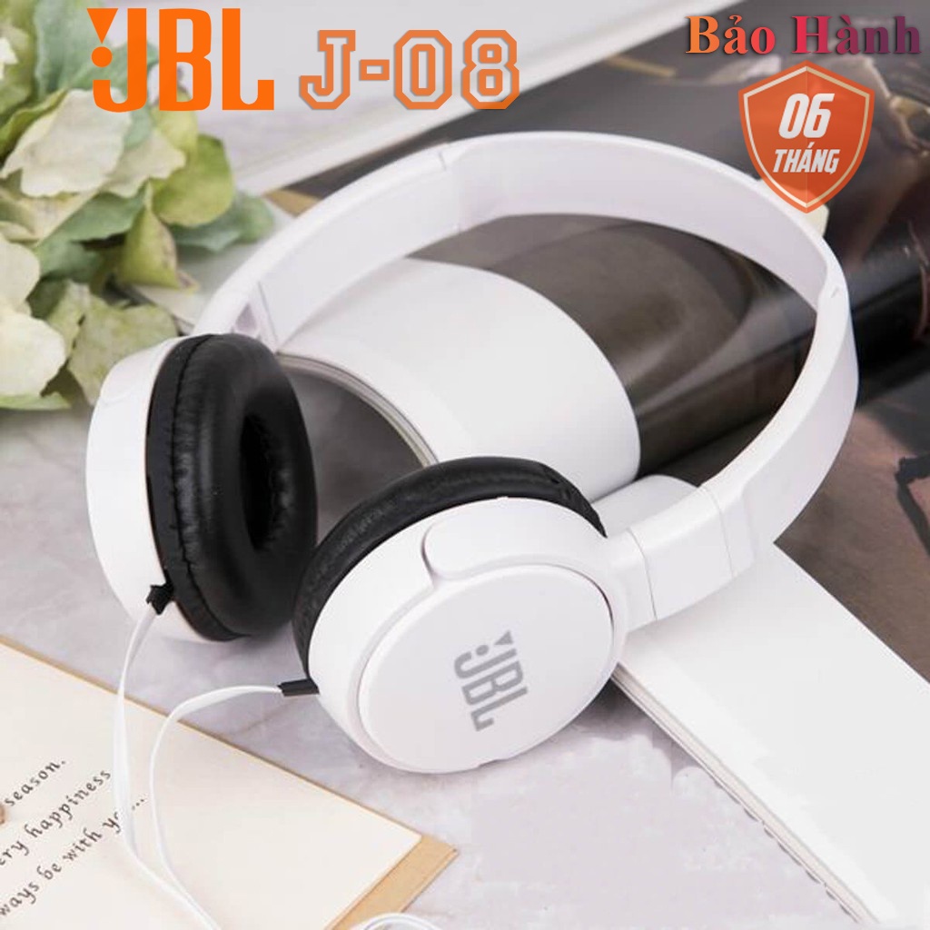 Tai Nghe Chụp Tai có dây JBL J08 cho điện thoại và máy tính bass siêu mạnh - Tai Nghe Gaming BẢO HÀNH 6 THÁNG