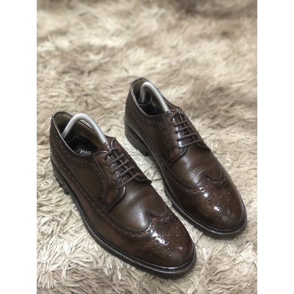 [TonaShoe] [Giày 2hand] [Size 41] Giày Tây Kiểu Dáng Wingtips Màu Nâu Cổ Điển