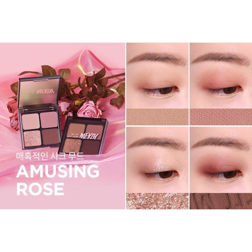 Combo Merzy Bite The Beat Pen Eyeliner Flex 0.6g+ Merzy Mood Fit Shadow Palette 8g +Son Merzy The First Velvet Tint 4.5g