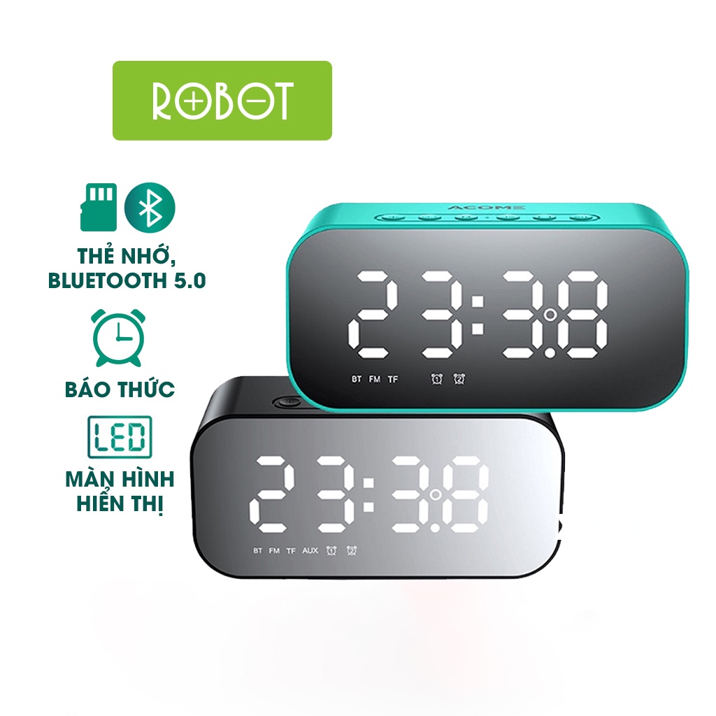 ❣Loa Bluetooth A5 Công Suất Lớn 5W Màn Hình Led Kiêm Đồng Hồ Báo Thức Bass Mạnh Pin Lâu Kết Nối Thẻ Nhớ Cổng AUX Nh