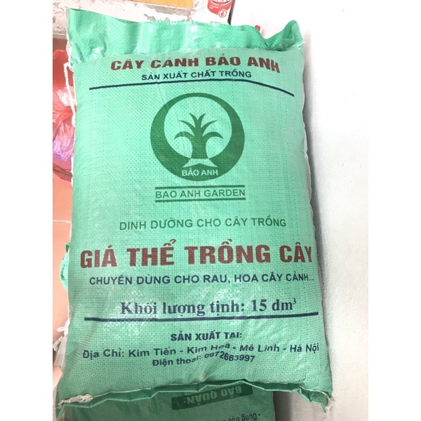 Đất trồng cây, rau Bảo Anh 10Kg, giá thể trồng cây hữu cơ