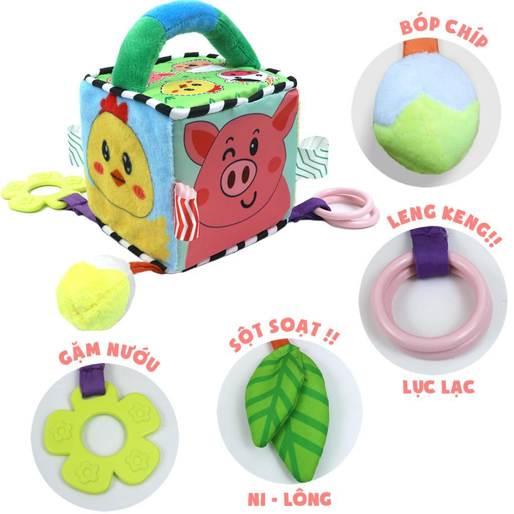 Khối vải luyện kỹ năng PiPoVietnam - Chủ đề các con vật nông trại, nhiều chất liệu, nhiều trò chơi cho bé