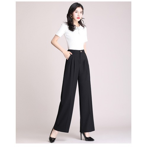 Quần ống rộng nữ công sở vải dày đẹp QT24