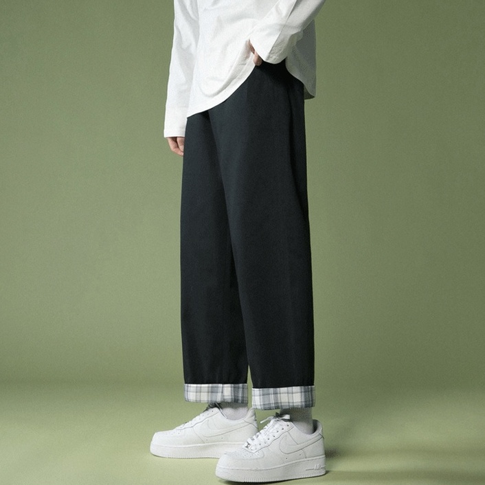【M-5XL】Quần Thể Thao Màu Trơn Ống Rộng Thời Trang Hàn Quốc Đơn Giản Cho Lỏng Lẻo Bông Quần Jogger Nam Bình Thường Quần ống Suông Xu Hướng Quần Dài Nam Thể Thao Bề Ngang Chân Quần Nam