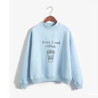 Áo sweater nữ có chữ coffee