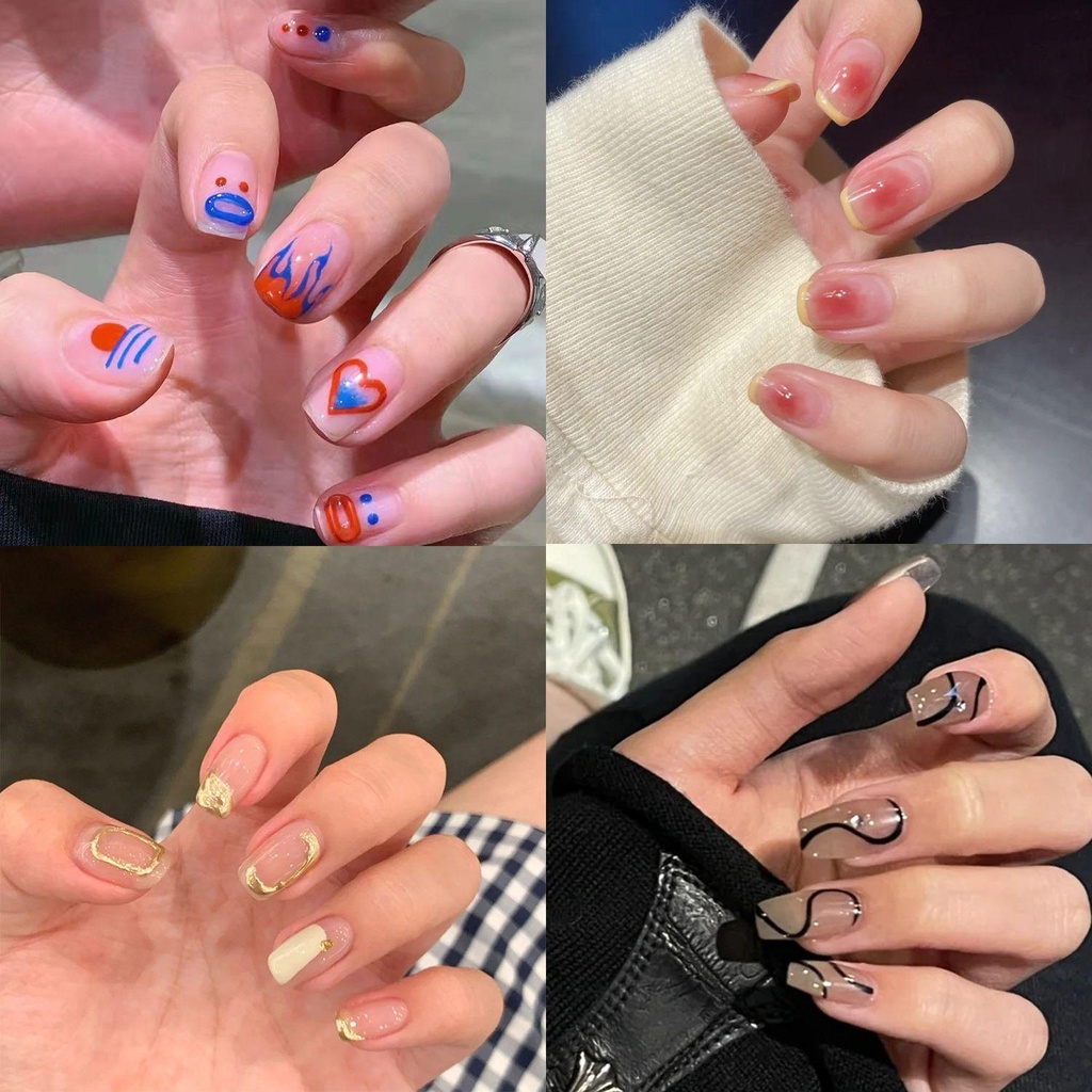 Bộ 24 Móng Tay Giả Đầu Tròn Có Thể Tháo Rời