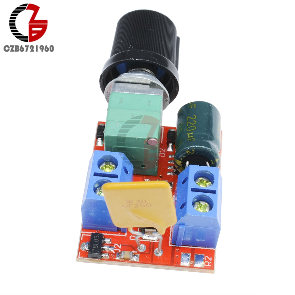 5A Mini PWM DC Motor Speed Controller 3V-35V Speed Regulator Control Switch LED Dimmer DC 5V 12V 24V