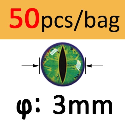 Set 50 Mắt Cá 3D Giả 3mm ~ 12mm Bằng Epoxy