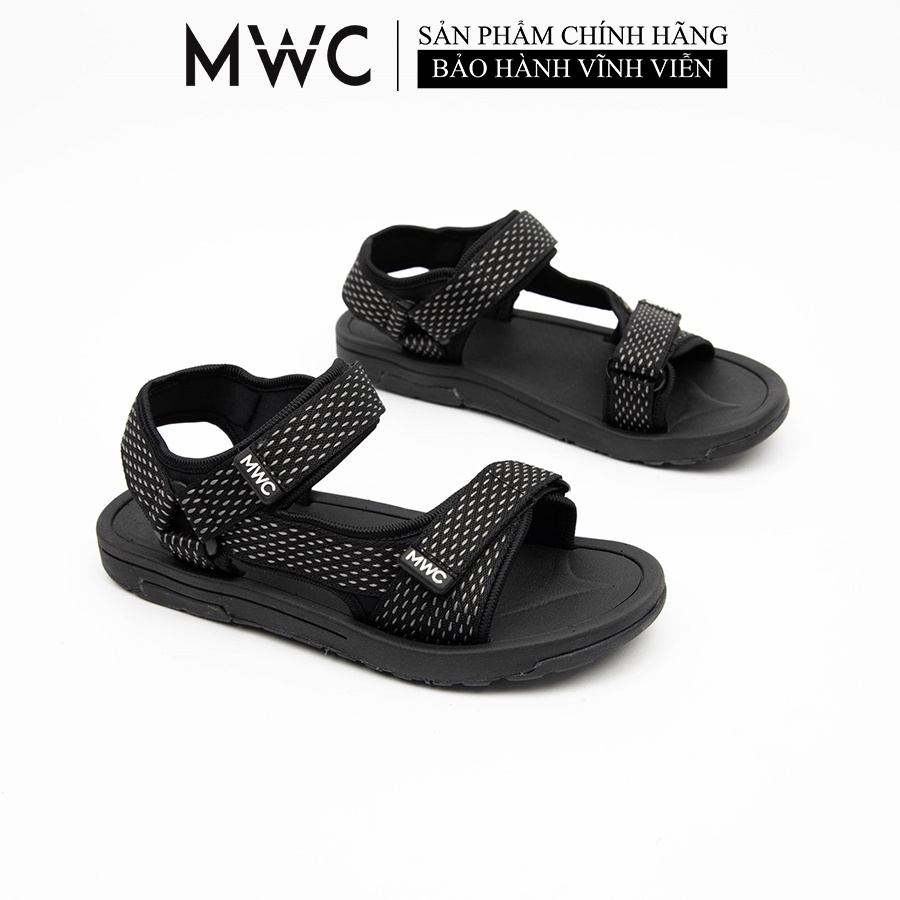 Giày Sandal Nam Quai Ngang MWC Thoáng Khí Êm Chân Phù Hợp Mọi Lứa Tuổi 2 Màu Đen Xám NASD 7054