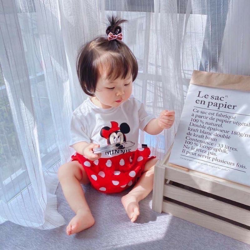 Bộ cộc tay quần đùi chip hình Mickey Minnie siêu đáng yêu ( 8-15kg)