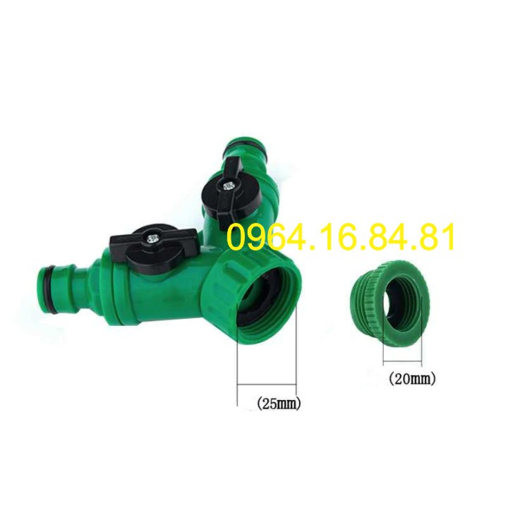 Van khóa Y - 05 Van khóa Y nối nhanh phi 21, 27 mm chia hai đường nước tưới