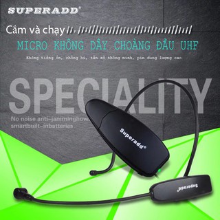 Micro không dây choàng đầu SUPERADD KX62T cho loa trợ giảng, loa kéo và các thiết bị âm thanh