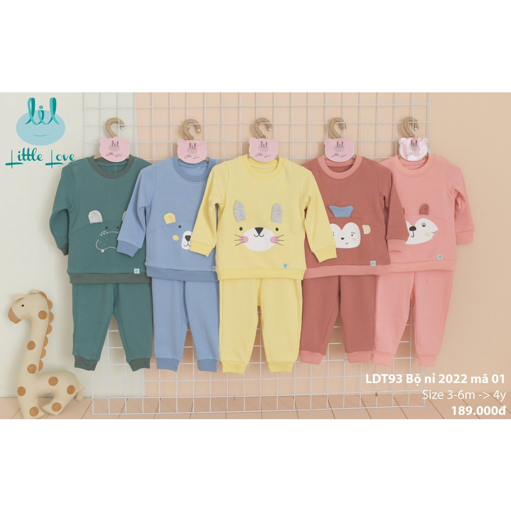 Bộ nỉ nhung dày ấm cho bé trai bé gái mẫu mới nhất 2022